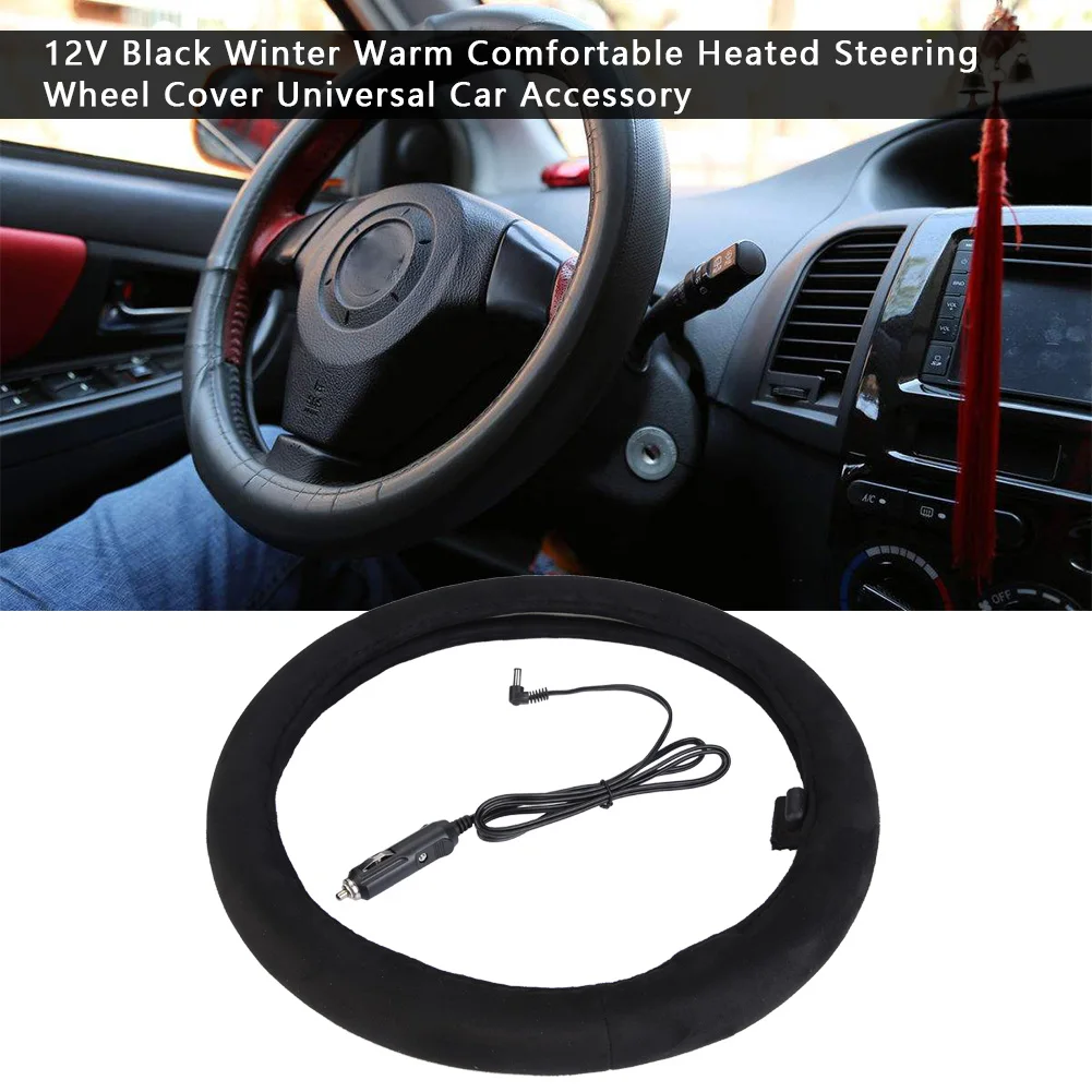 12V Car Steering-Wheel Cover Warm Winter Comfortable Heated